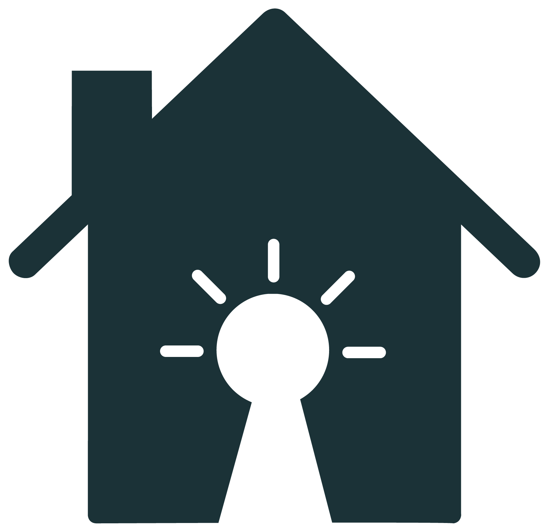 A house with a light inside