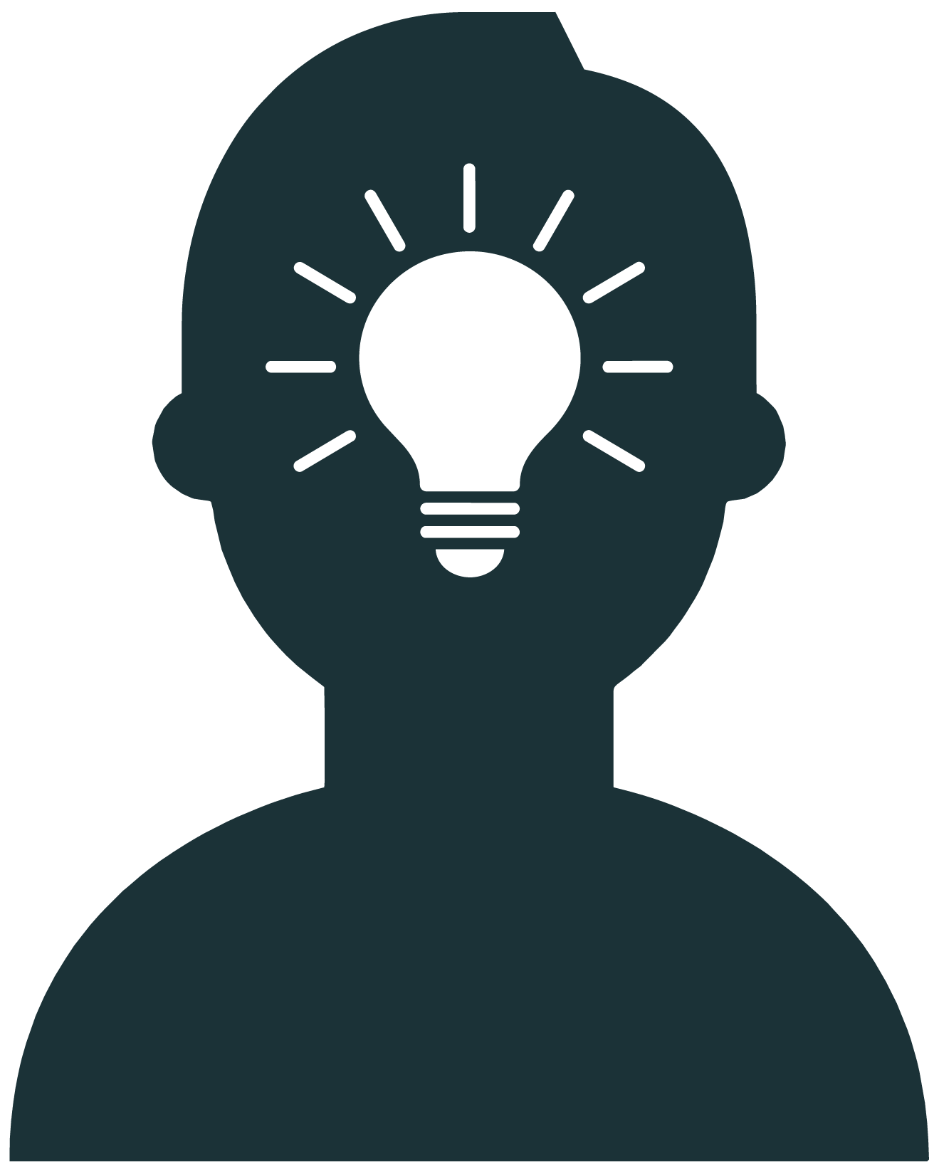 A person with a light glowing inside